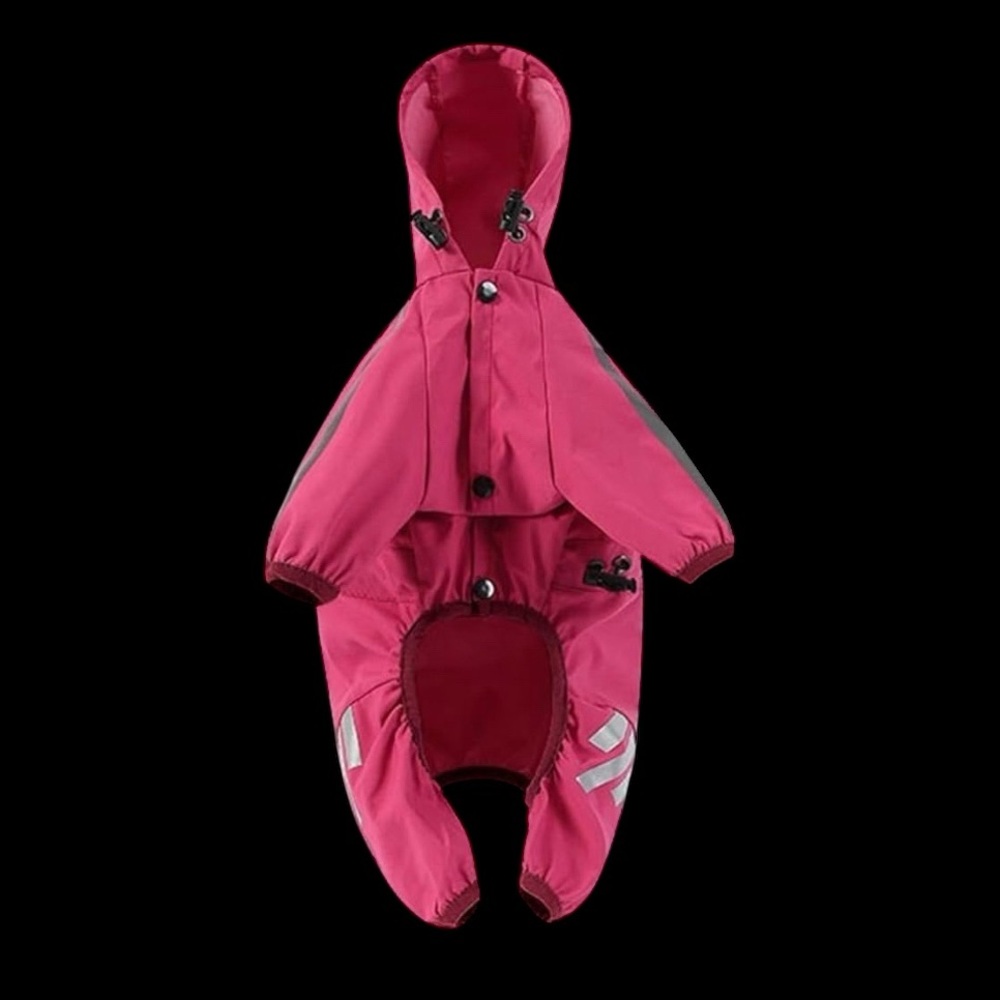Small Dog~Cat Hooded Raincoat Cute Four-legged Rain Jacket Clothing NWOP